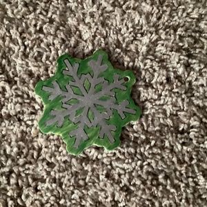 Green and silver snowflake